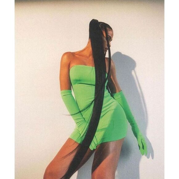 NWT Miscreants London Cupid Mini Dress With Gloves In Green UK 12 US 8 - Picture 2 of 10